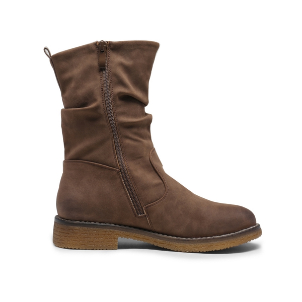 Winter Chunky Mid Calf Boots - TAN PU - 2